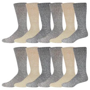 12 Pairs of Extra Soft Thermal Non Binding Diabetic Socks (Marled Heather Grey)