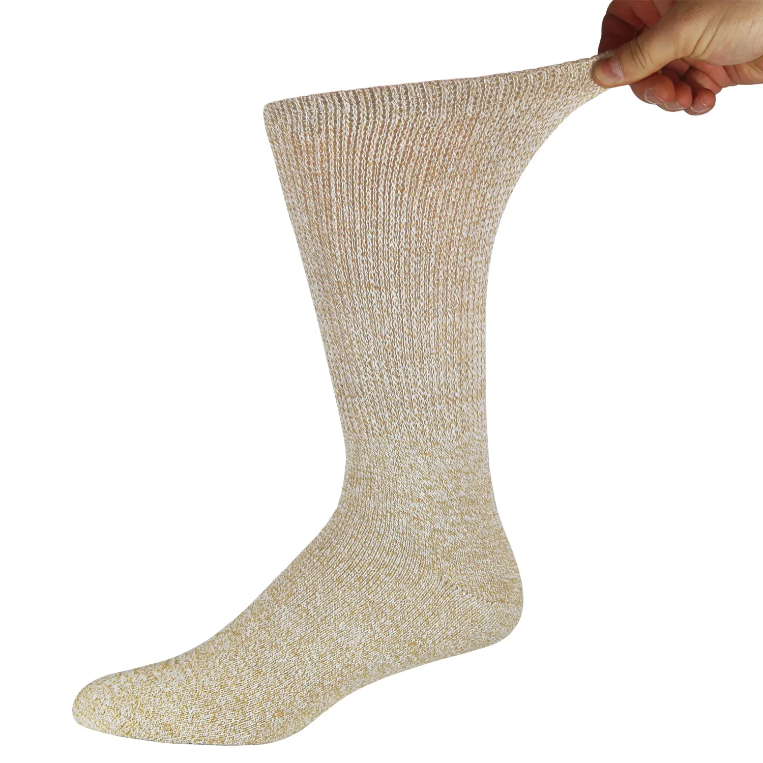 12 Pairs of Extra Soft Thermal Non Binding Diabetic Socks (Marled Heather Grey)