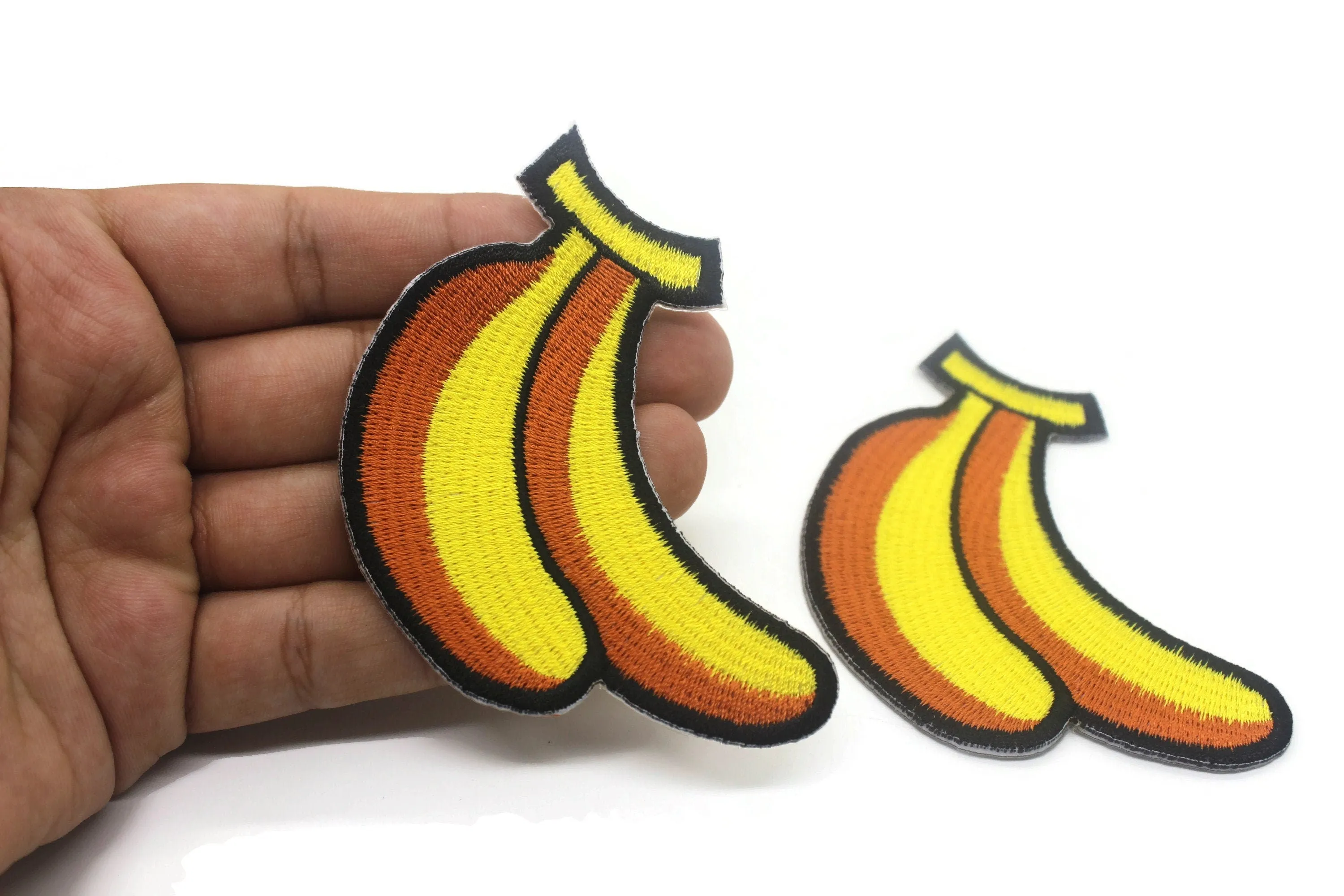 12 Pcs Banana Patch 3.14 Inches Iron On Patch Embroidery, Custom Patch, High Quality Sew On Badge for Denim, Sew On Patch, Fruit Appliques