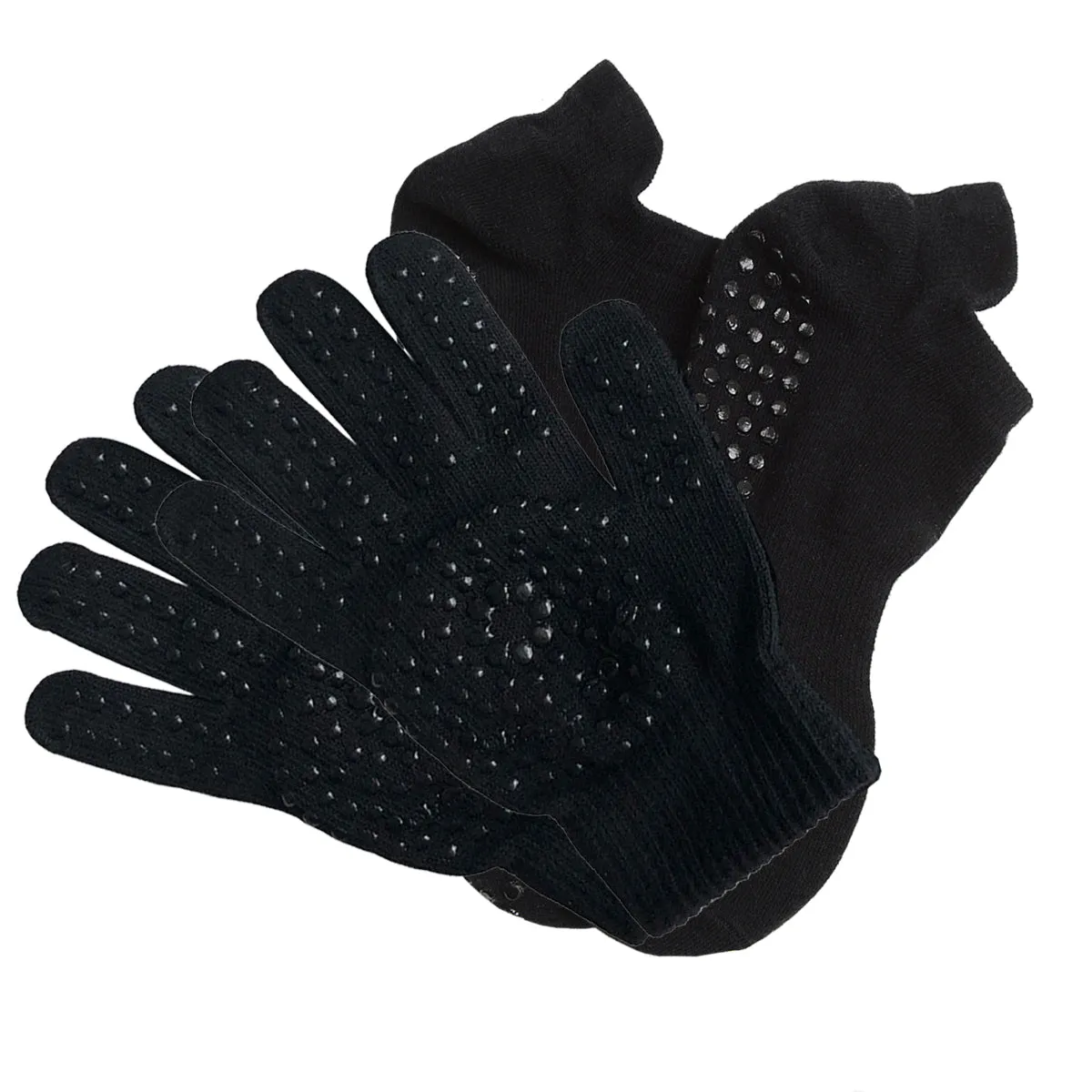 2 Pack Grip Sock   Glove  Black/Black