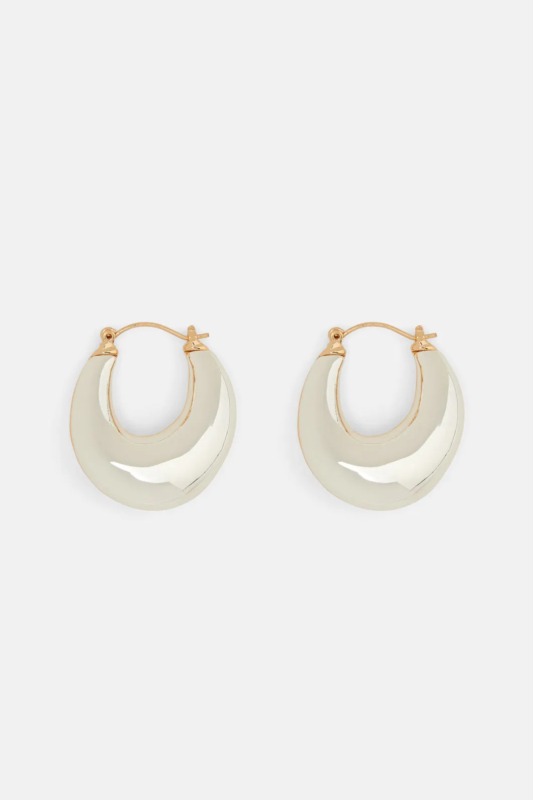 2 Tone Hoop Earrings