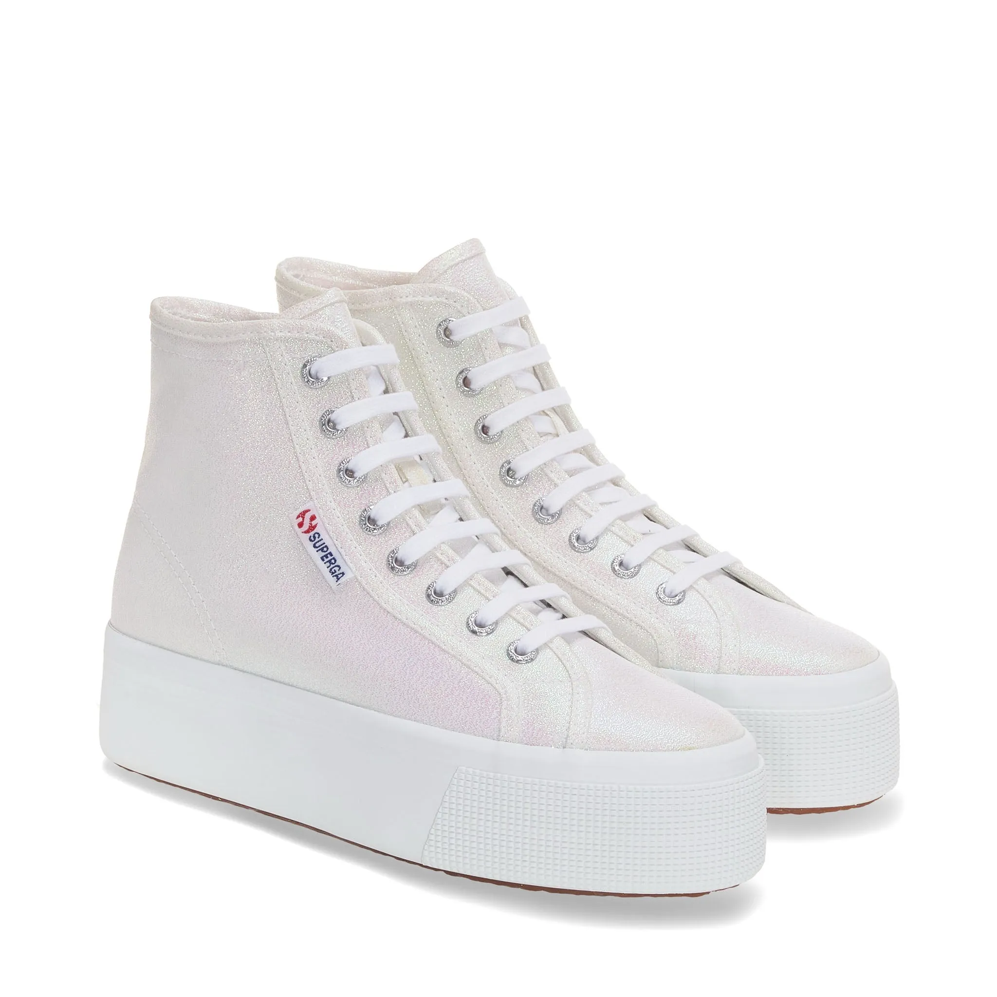 2708 High Top Lamé Sneakers - Iridescent