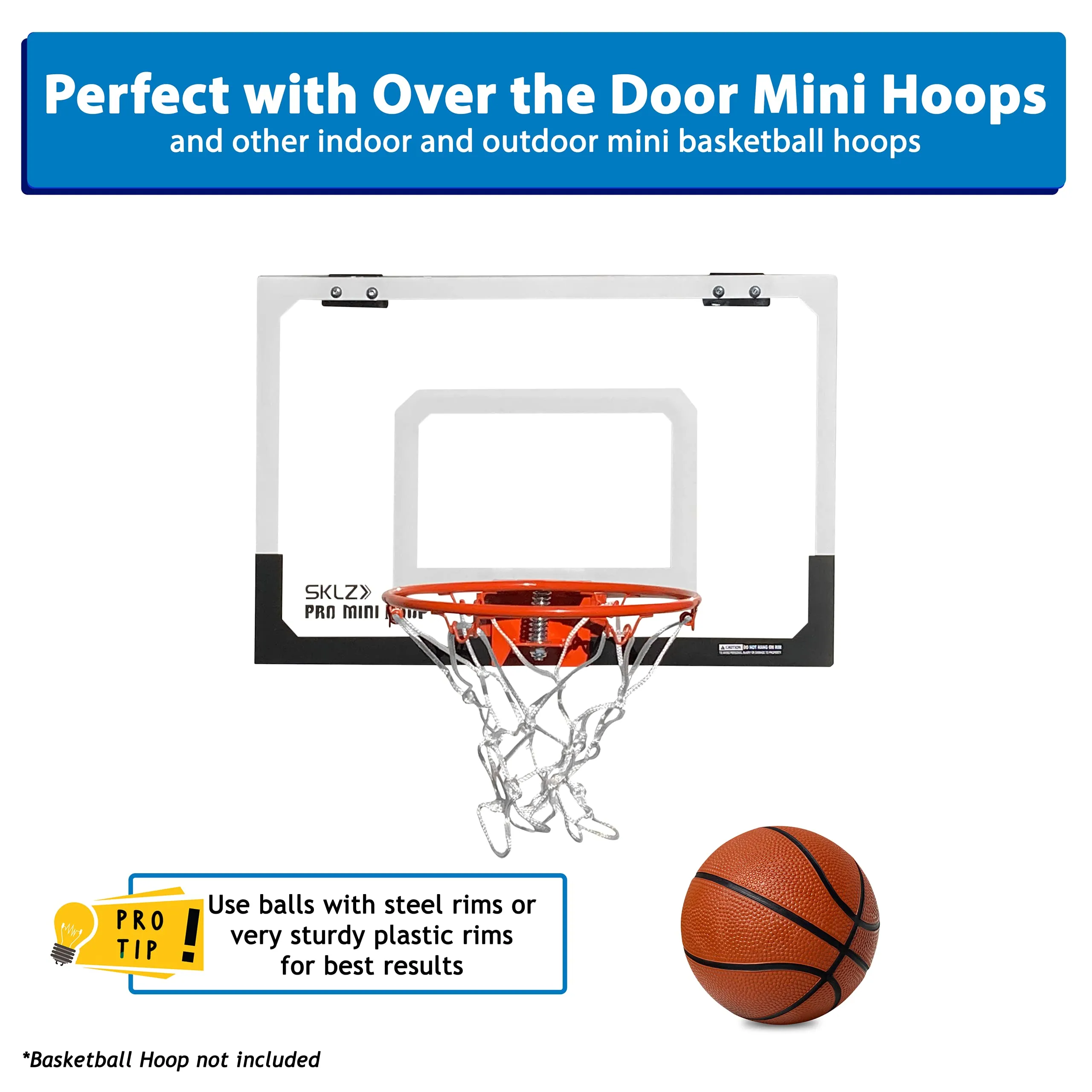 5" Rubber Mini Basketball, 2 Pack | Small Basketball Perfect for Mini Hoop Basketball