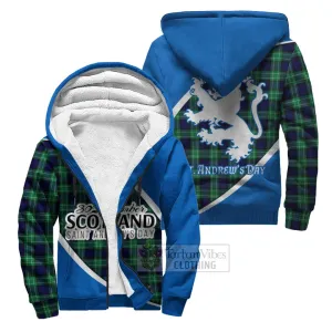 Abercrombie Family Crest Tartan Sherpa Hoodie Celebrate Saint Andrew's Day in Style