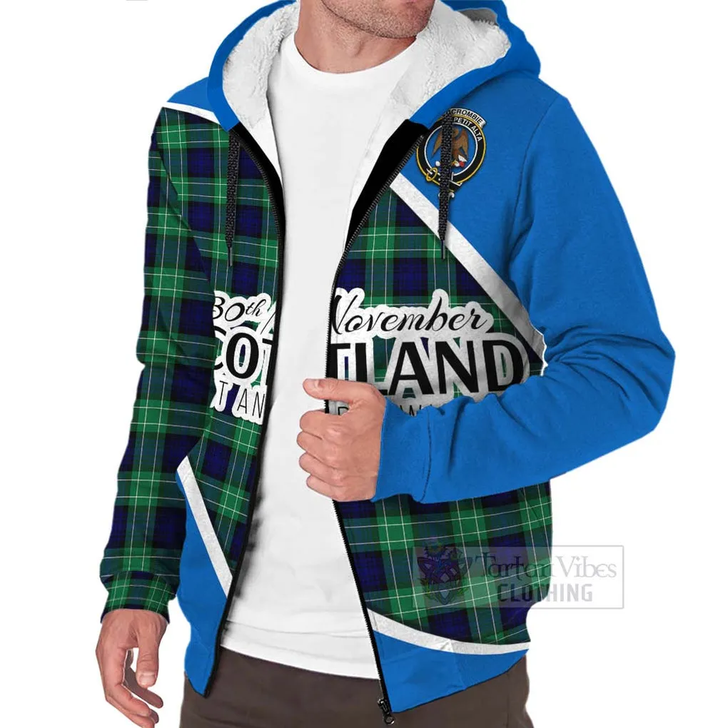 Abercrombie Family Crest Tartan Sherpa Hoodie Celebrate Saint Andrew's Day in Style