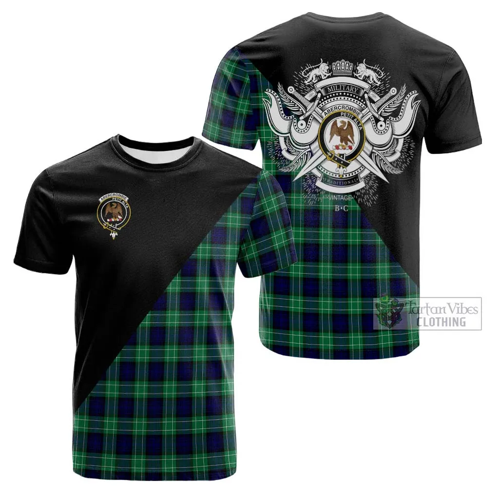 Abercrombie Tartan Cotton T-shirt with Family Crest and Military Logo Style