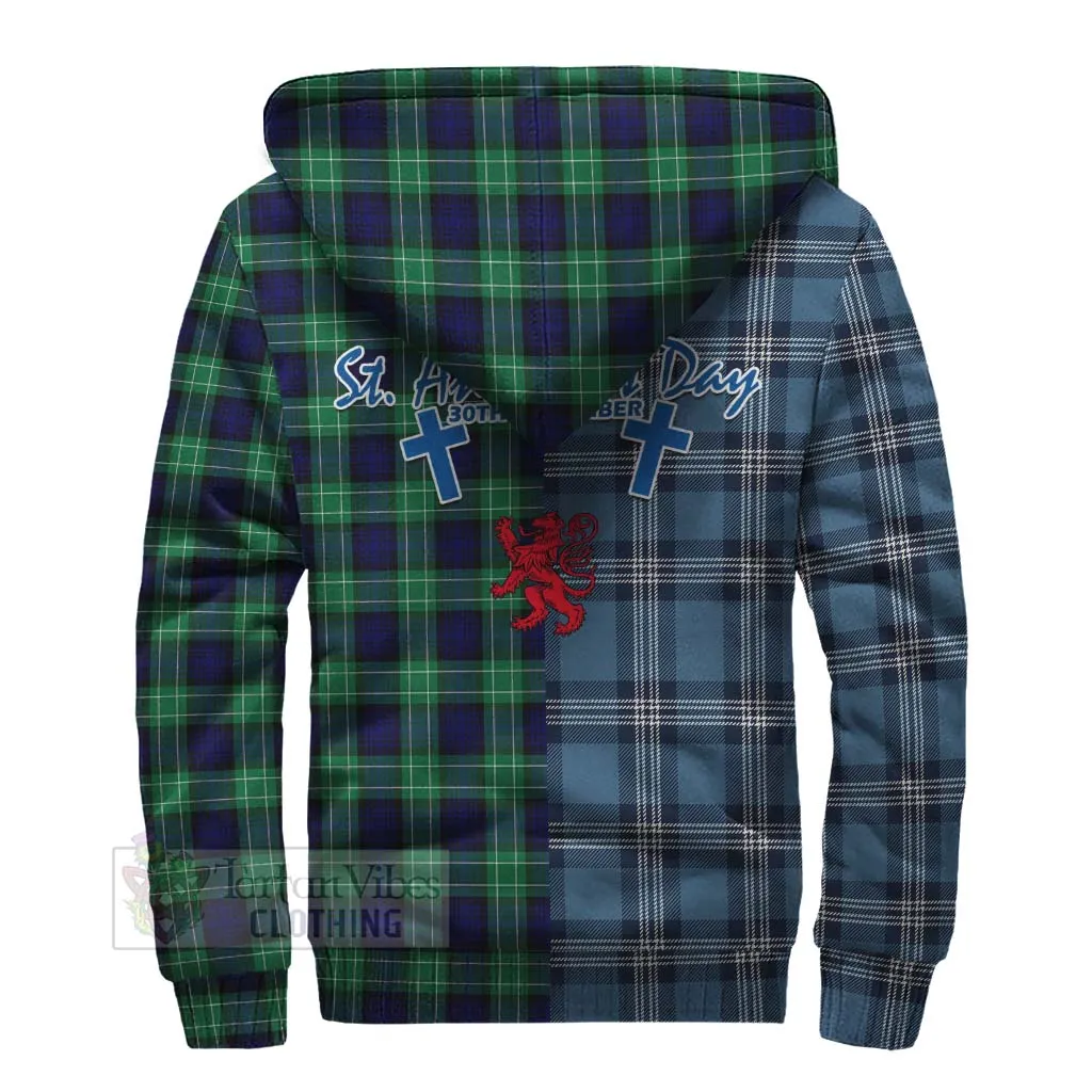 Abercrombie Tartan Sherpa Hoodie Happy St. Andrew's Day Half Tartan Style