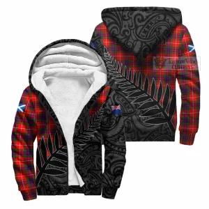 Abernethy Crest Tartan Sherpa Hoodie with New Zealand Silver Fern Half Style