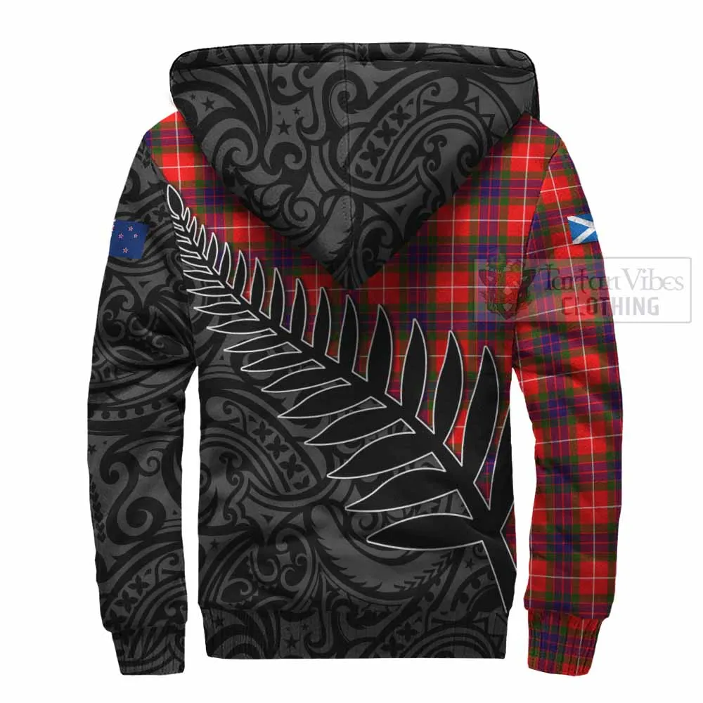 Abernethy Crest Tartan Sherpa Hoodie with New Zealand Silver Fern Half Style