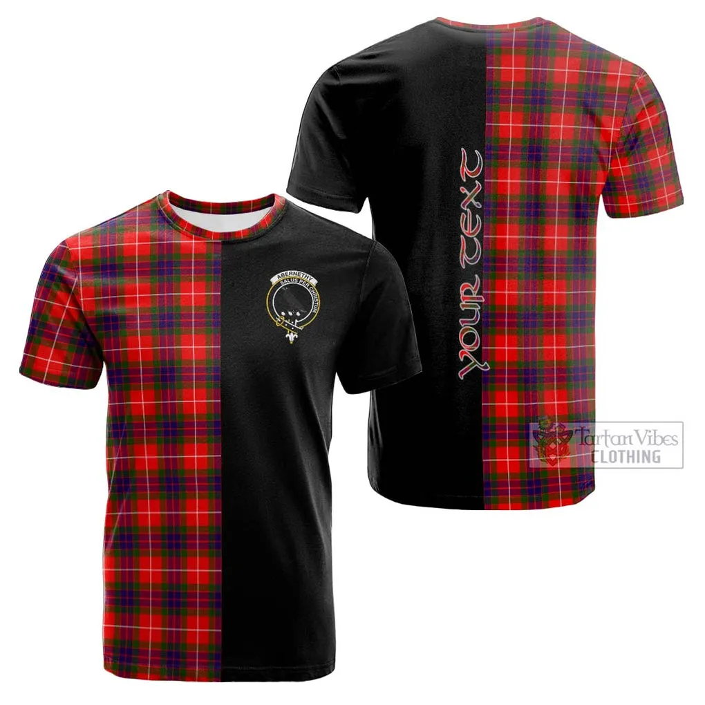 Abernethy Tartan Cotton T-shirt with Family Crest and Half Of Me Style