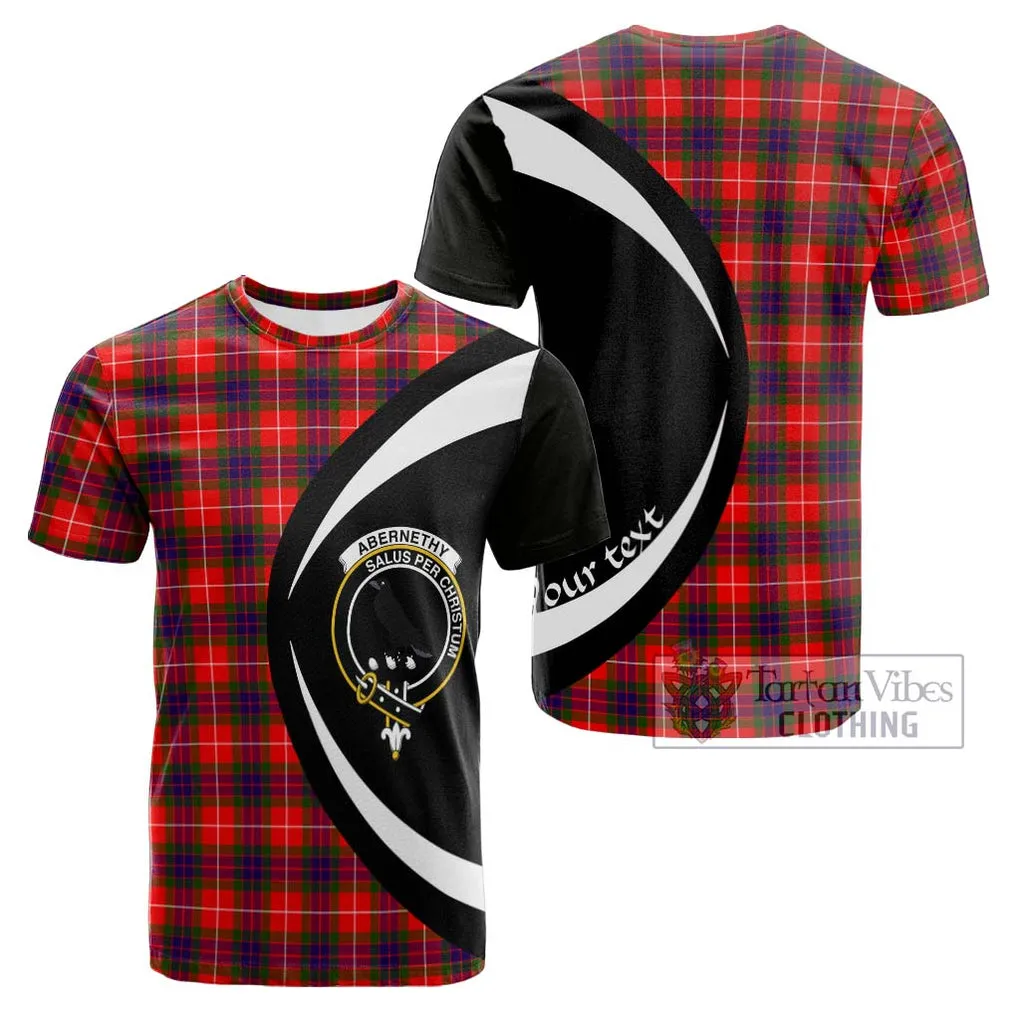 Abernethy Tartan Cotton T-shirt with Family Crest Circle Style