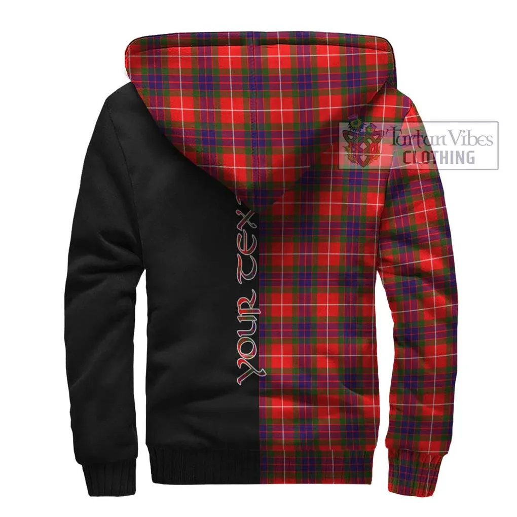 Abernethy Tartan Sherpa Hoodie with Family Crest and Half Of Me Style