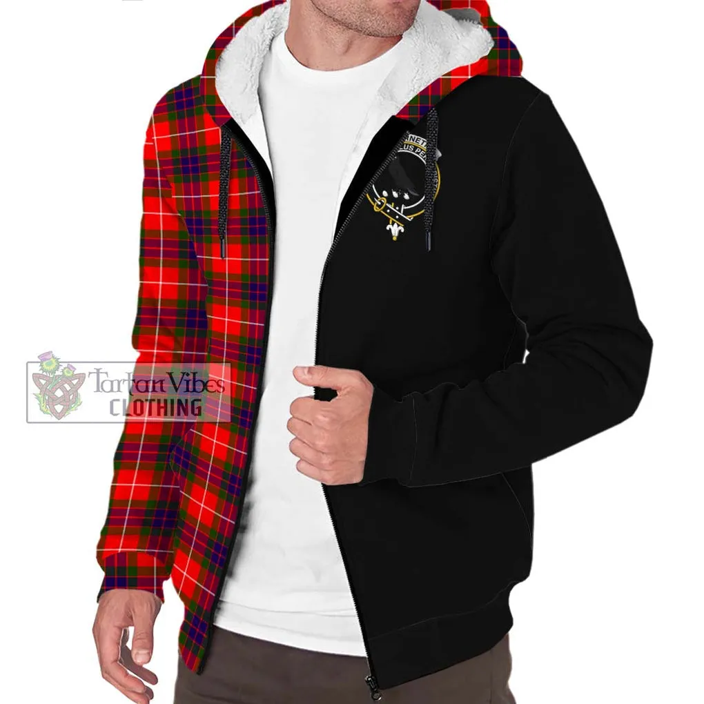 Abernethy Tartan Sherpa Hoodie with Family Crest and Half Of Me Style