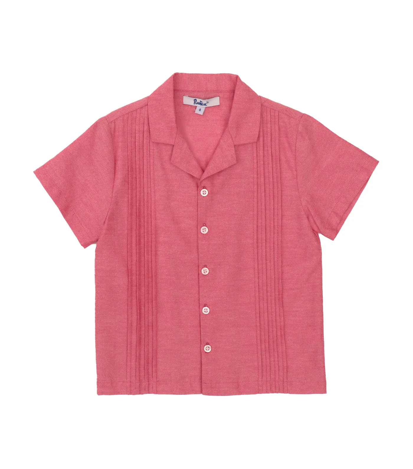 Abram Pleated Collared Shirt Red