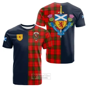 Adair Tartan Cotton T-shirt Alba with Scottish Lion Royal Arm Half Style