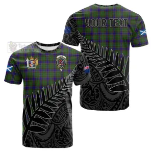 Adam Crest Tartan Cotton T-shirt with New Zealand Silver Fern Half Style