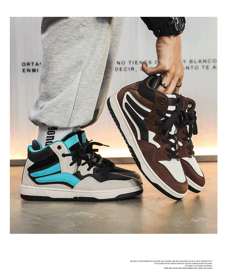 Advbridge New Fashion Couple Designer Shoes Men Luxury High top Men Sneakers Streetwear Platform Men's Skateboard Shoes Plus Size 36-46