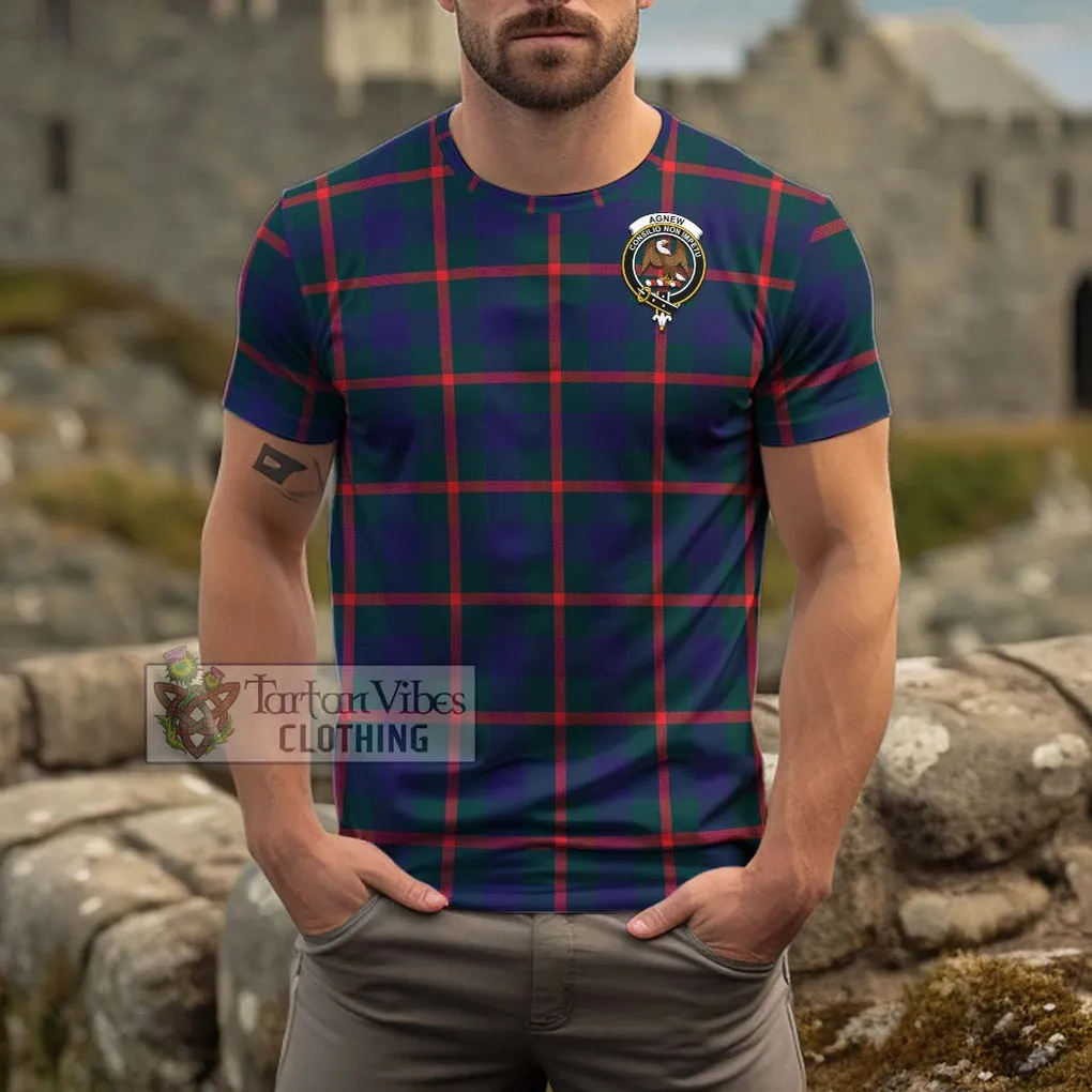 Agnew Tartan Cotton T-Shirt with Family Crest