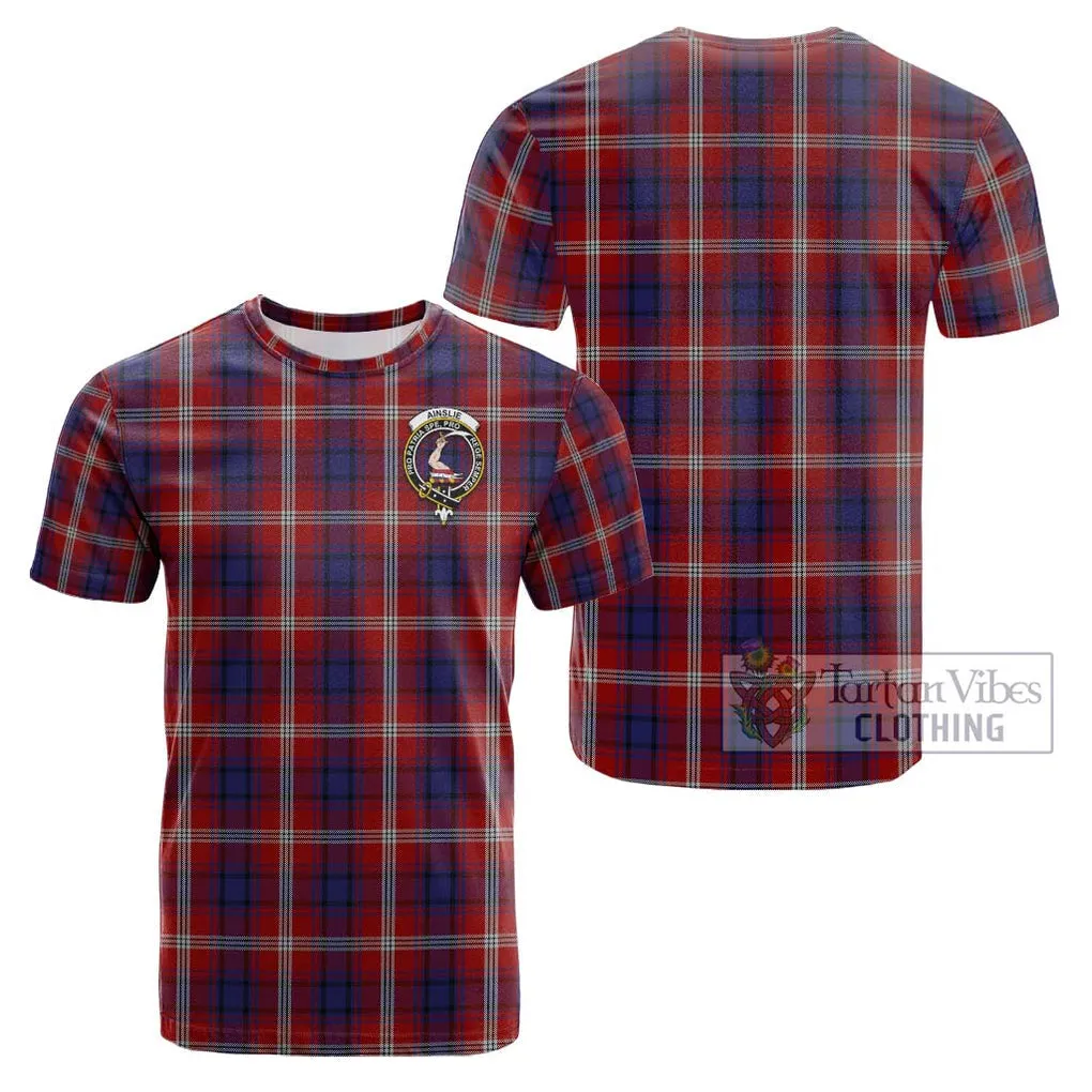 Ainslie Tartan Cotton T-Shirt with Family Crest