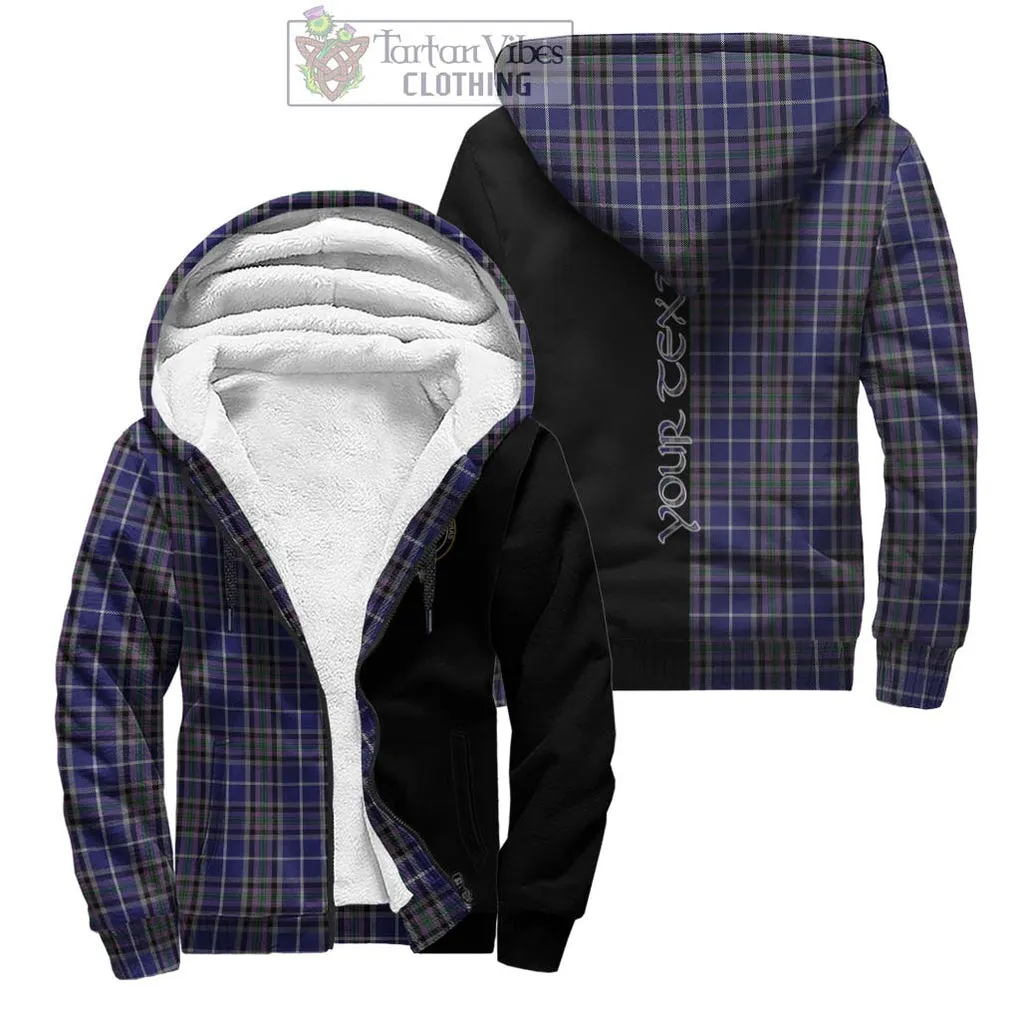 Alexander of Menstry Tartan Sherpa Hoodie with Family Crest and Half Of Me Style