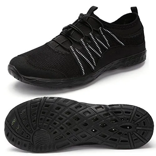 Alibress Lightweight Men Water Shoes Summer Breathable Beach Walking Quick Dry Aqua Shoes for Sea Surf Kayaking Grey White 48 EU