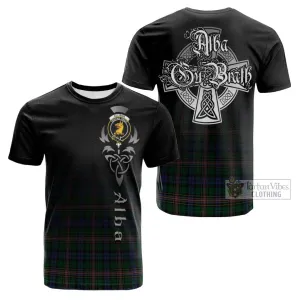 Allison Tartan Cotton T-shirt Featuring Alba Gu Brath Family Crest Celtic Inspired