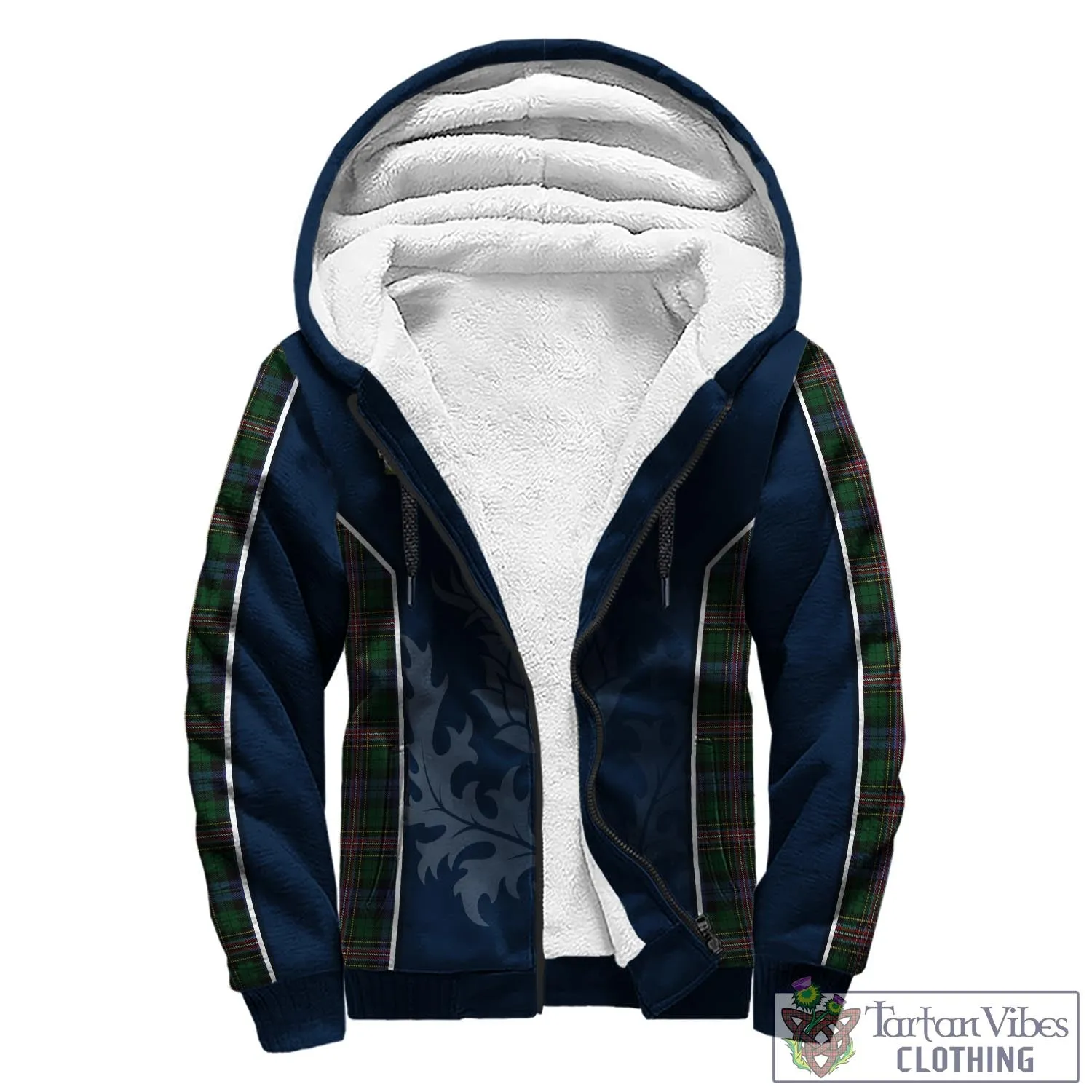 Allison Tartan Sherpa Hoodie with Family Crest and Scottish Thistle Vibes Sport Style