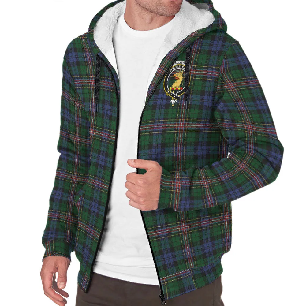 Allison Tartan Sherpa Hoodie with Family Crest