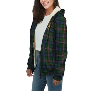 Allison Tartan Sherpa Hoodie with Family Crest