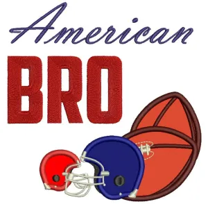 American Bro Sports Applique Machine Embroidery Digitized Design Pattern