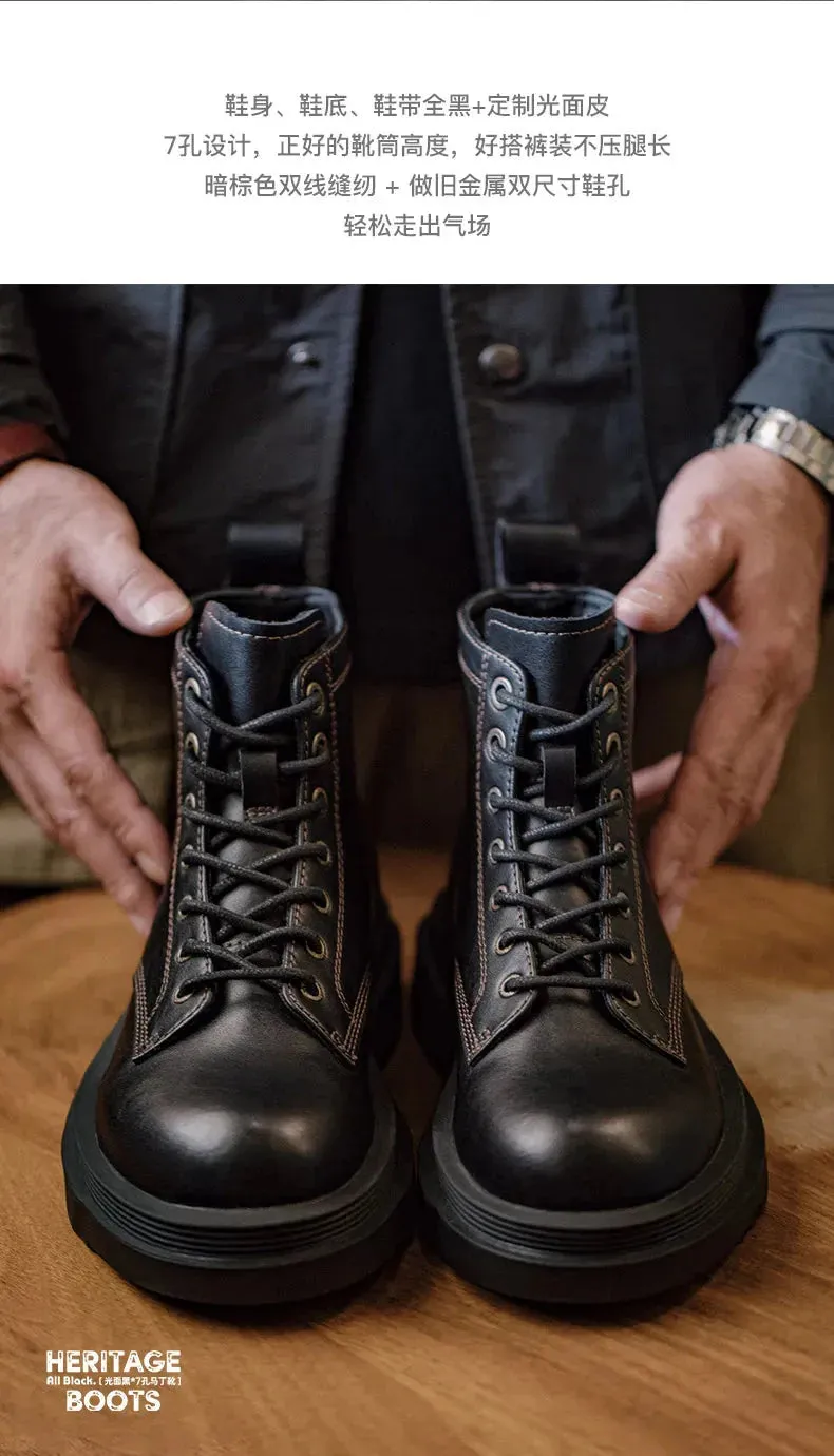 Amozae- Contrast Stitch Military Boots