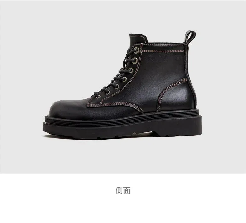 Amozae- Contrast Stitch Military Boots