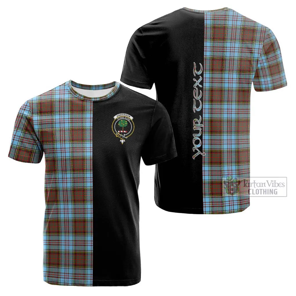 Anderson Ancient Tartan Cotton T-shirt with Family Crest and Half Of Me Style