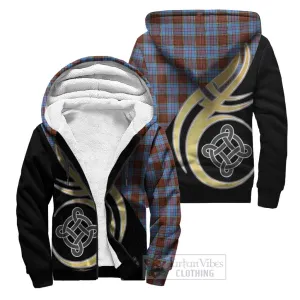 Anderson Modern Tartan Sherpa Hoodie with Family Crest and Celtic Symbol Style