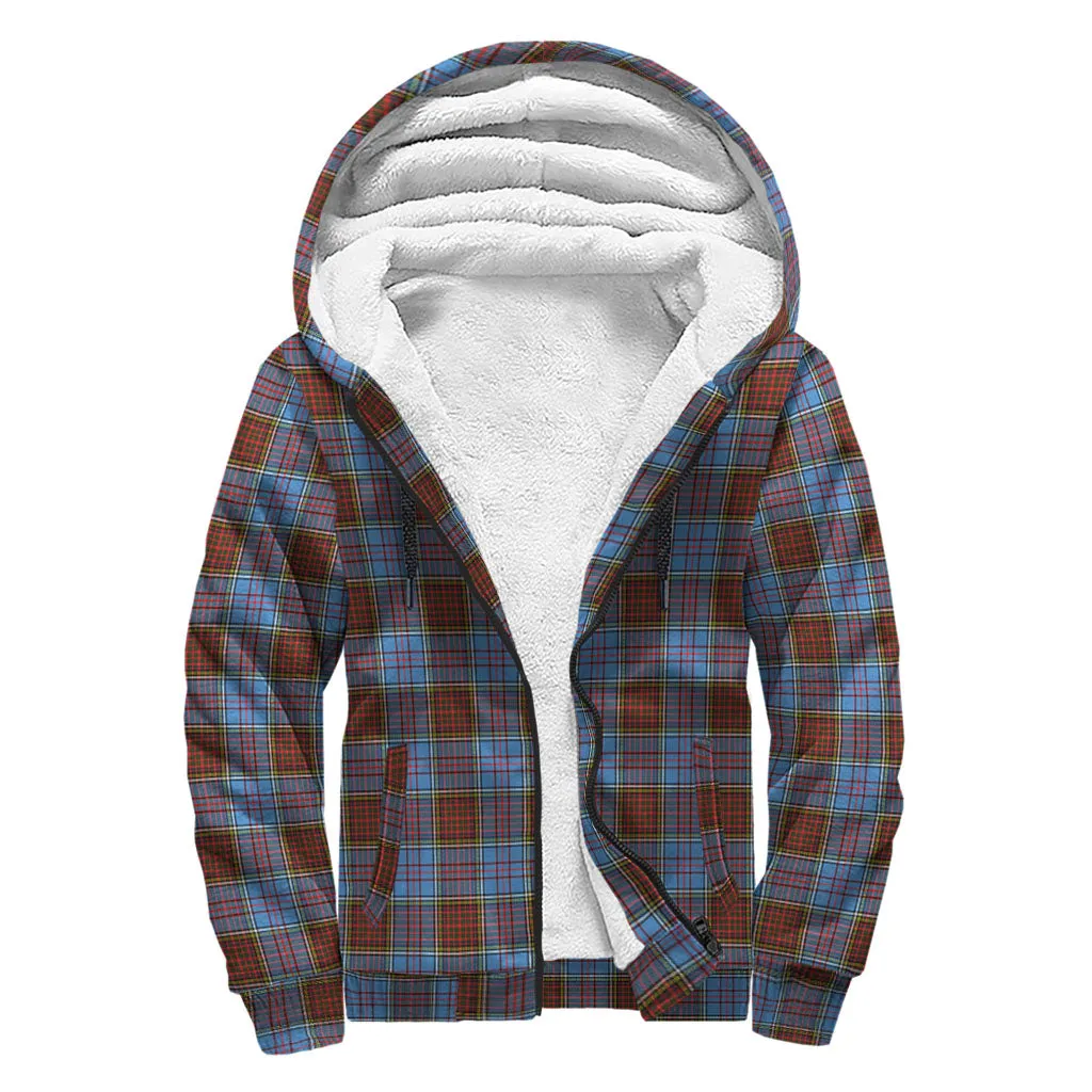 Anderson Modern Tartan Sherpa Hoodie with Family Crest