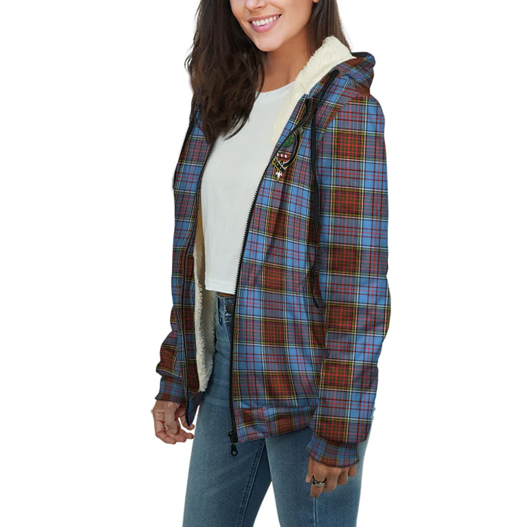 Anderson Modern Tartan Sherpa Hoodie with Family Crest