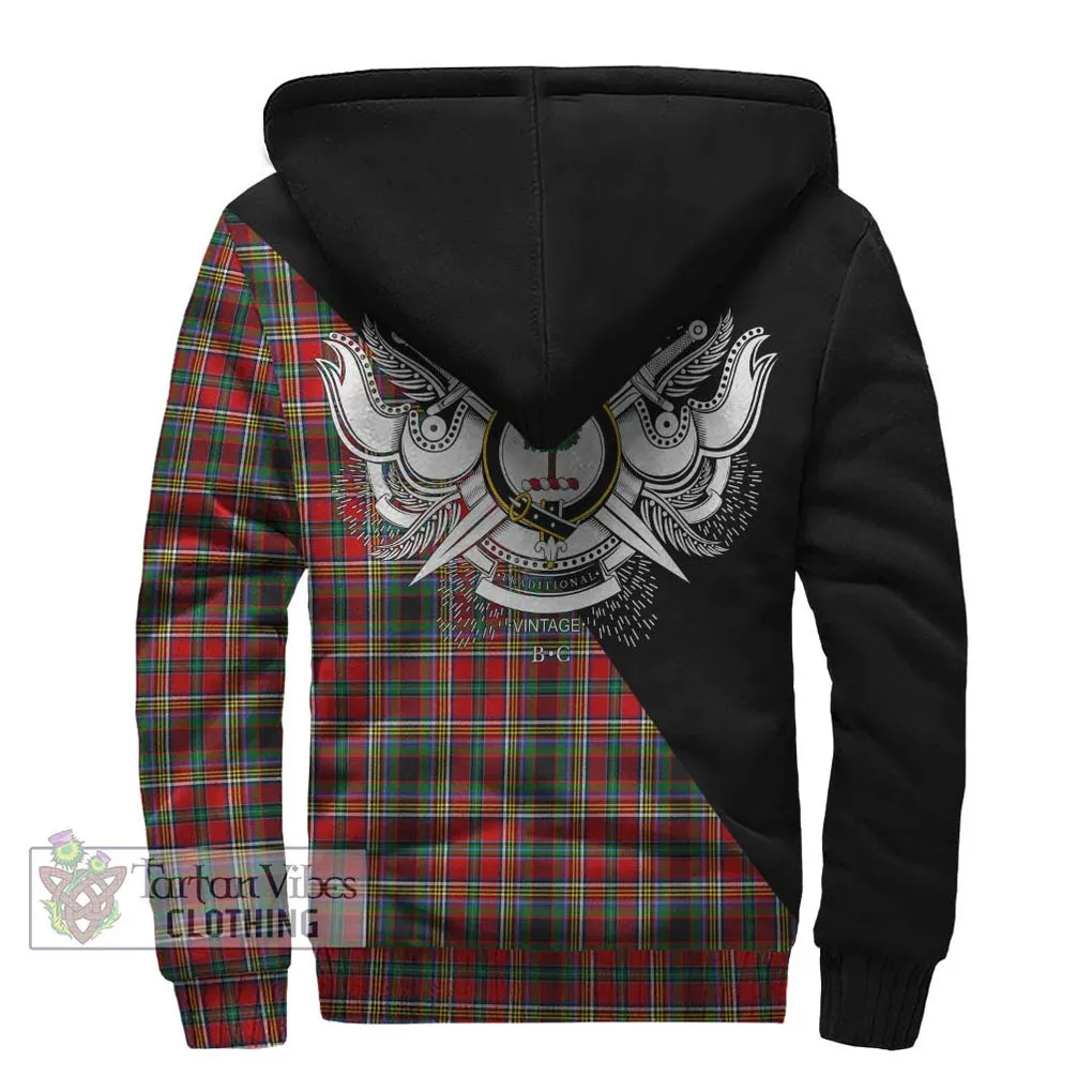 Anderson of Arbrake Tartan Sherpa Hoodie with Family Crest and Military Logo Style