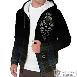 Anderson Tartan Sherpa Hoodie Featuring Alba Gu Brath Family Crest Celtic Inspired