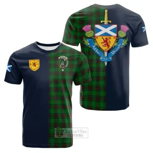 Anstruther Tartan Cotton T-shirt Alba with Scottish Lion Royal Arm Half Style