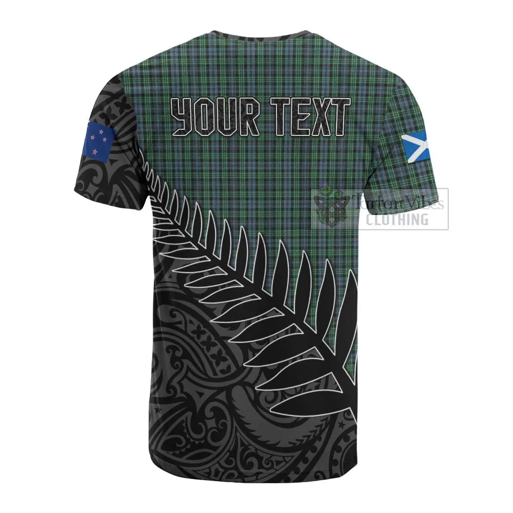 Arbuthnot Crest Tartan Cotton T-shirt with New Zealand Silver Fern Half Style