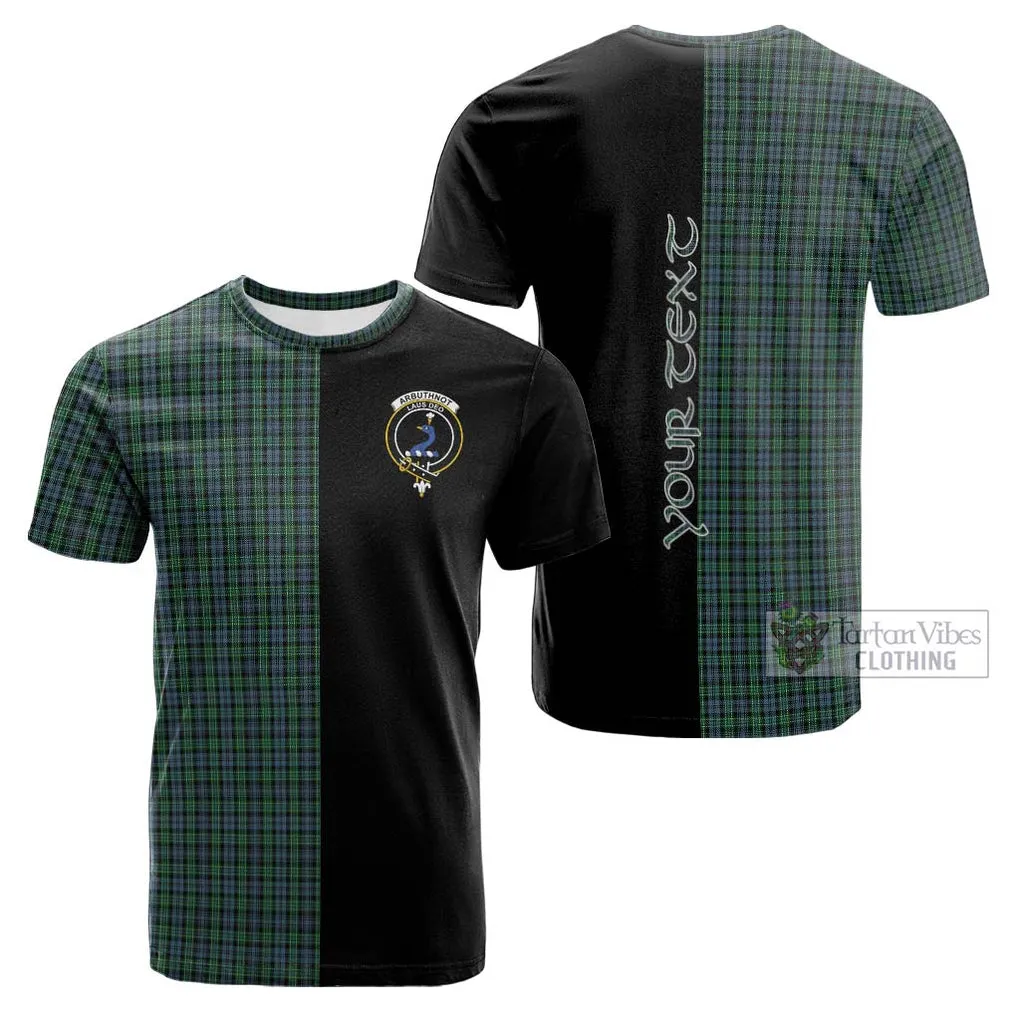 Arbuthnot Tartan Cotton T-shirt with Family Crest and Half Of Me Style