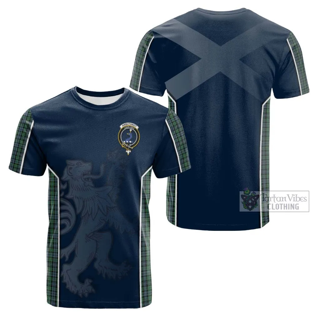 Arbuthnot Tartan Cotton T-shirt with Family Crest and Lion Rampant Vibes Sport Style