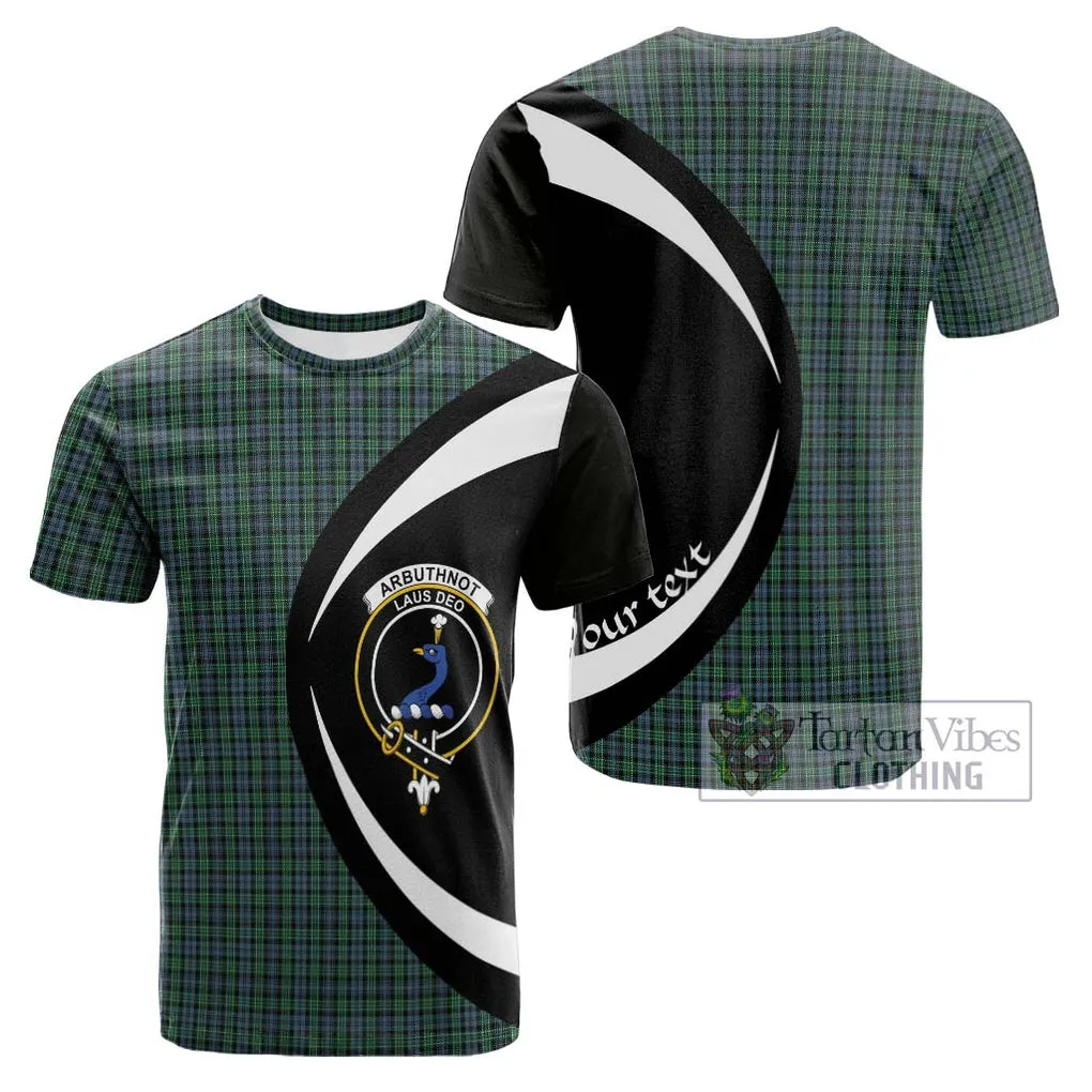 Arbuthnot Tartan Cotton T-shirt with Family Crest Circle Style