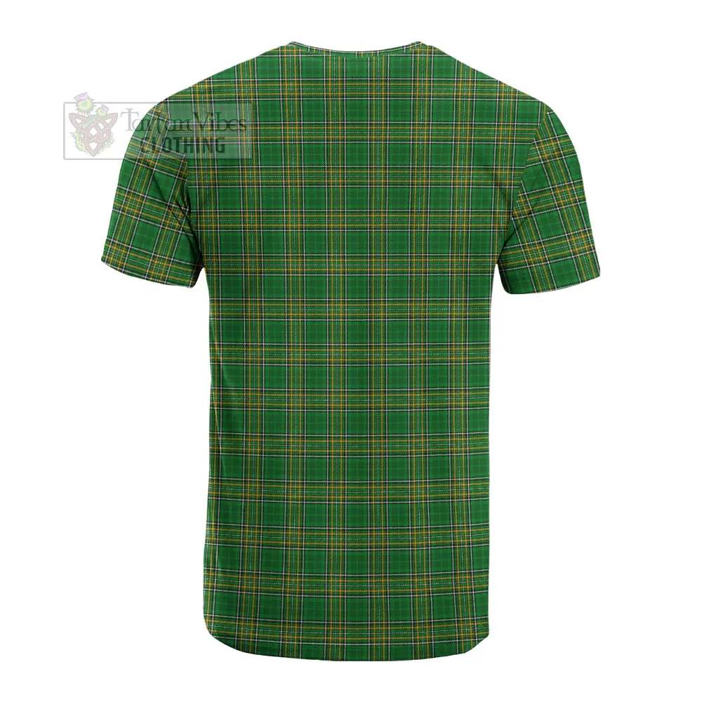 Archdekin Irish Clan Tartan Cotton T-shirt with Coat of Arms