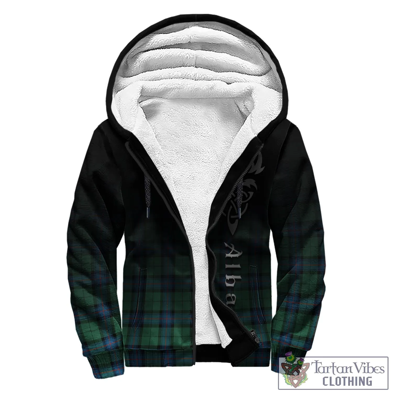 Armstrong Ancient Tartan Sherpa Hoodie Featuring Alba Gu Brath Family Crest Celtic Inspired