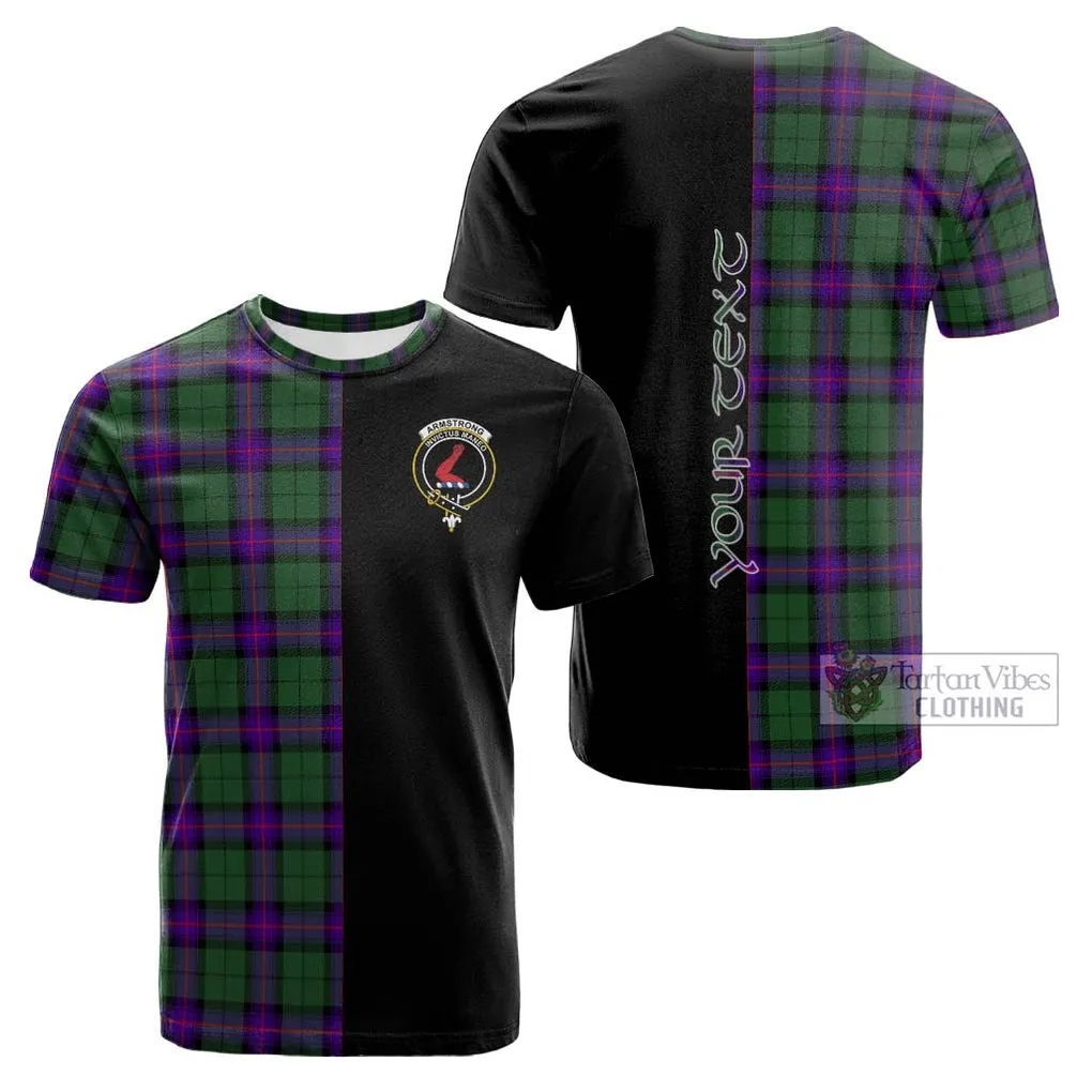 Armstrong Modern Tartan Cotton T-shirt with Family Crest and Half Of Me Style