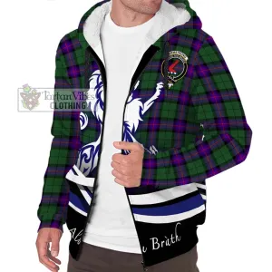 Armstrong Modern Tartan Sherpa Hoodie with Alba Gu Brath Regal Lion Emblem