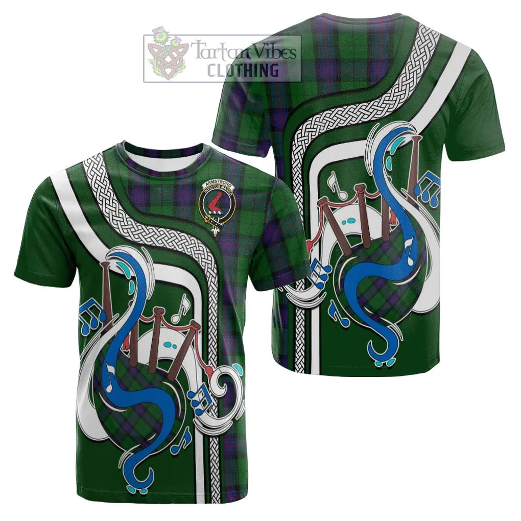 Armstrong Tartan Cotton T-shirt with Epic Bagpipe Style