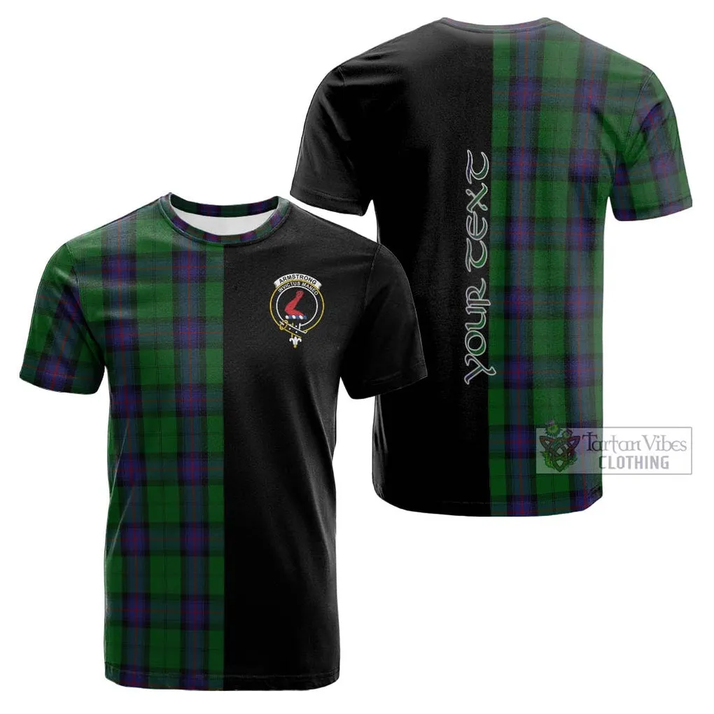 Armstrong Tartan Cotton T-shirt with Family Crest and Half Of Me Style