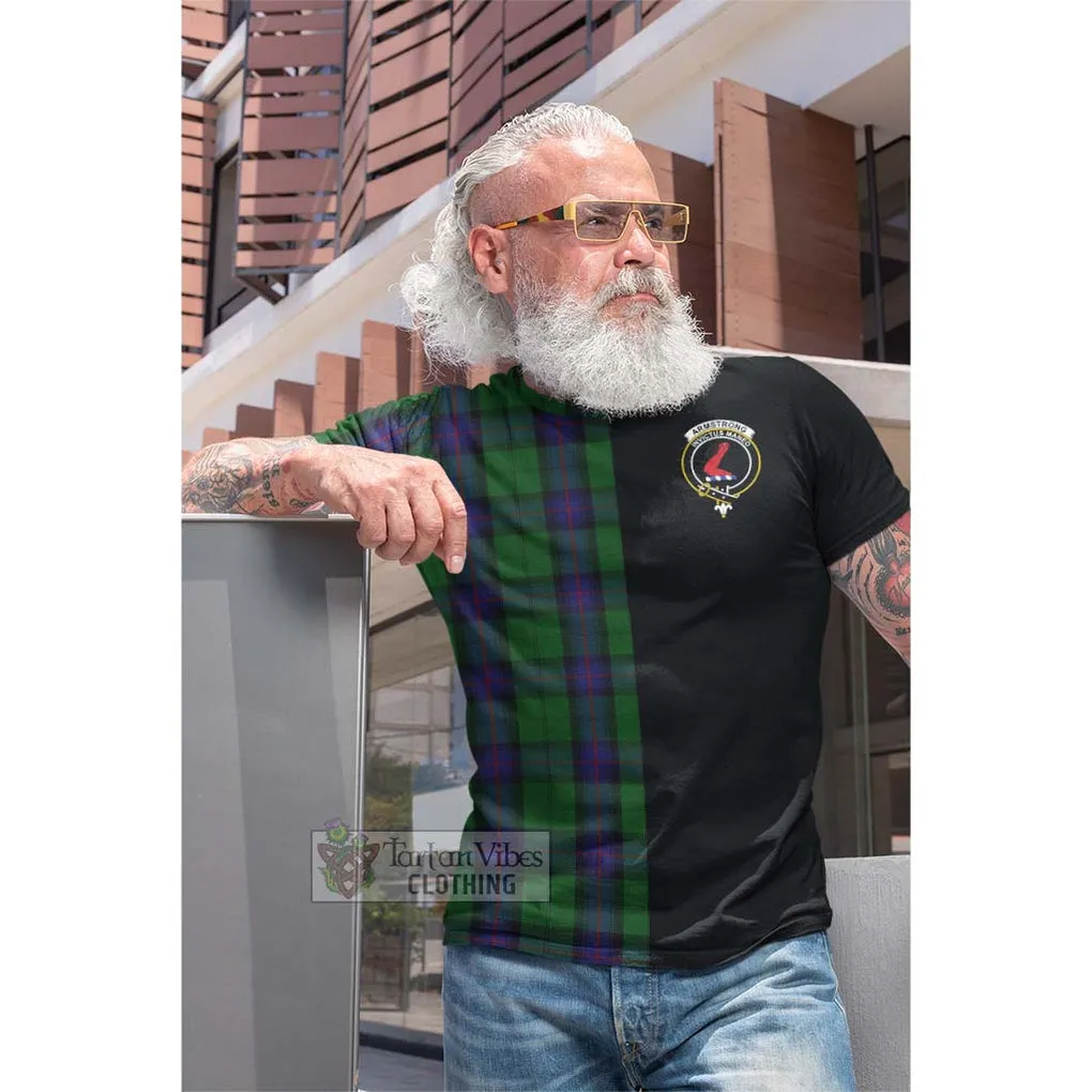 Armstrong Tartan Cotton T-shirt with Family Crest and Half Of Me Style